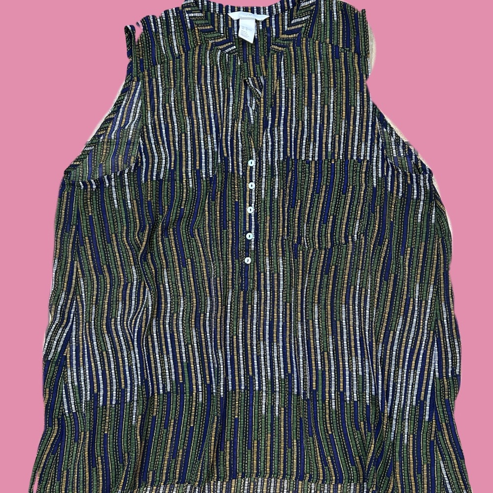 Striped Sleeveless Top Blouse